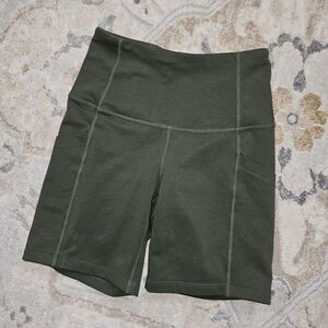 Zella Green Bike Shorts with Durable Construction